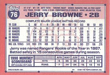 1991 Topps - Collector's Edition (Tiffany) #76 Jerry Browne Back