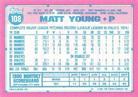 1991 Topps Micro #108 Matt Young Back