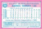1991 Topps Micro #111 Andres Thomas Back