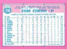1991 Topps Micro #118 Tom Edens Back