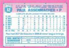 1991 Topps Micro #12 Paul Assenmacher Back