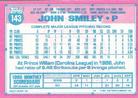 1991 Topps Micro #143 John Smiley Back