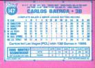 1991 Topps Micro #147 Carlos Baerga Back