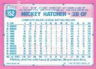 1991 Topps Micro #152 Mickey Hatcher Back