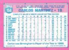 1991 Topps Micro #156 Carlos Martinez Back