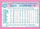 1991 Topps Micro #163 Dave Johnson Back