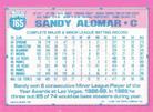 1991 Topps Micro #165 Sandy Alomar Back
