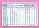 1991 Topps Micro #170 Carlton Fisk Back