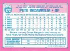 1991 Topps Micro #172 Pete Incaviglia Back
