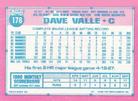 1991 Topps Micro #178 Dave Valle Back