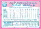 1991 Topps Micro #181 Duane Ward Back