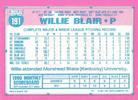 1991 Topps Micro #191 Willie Blair Back