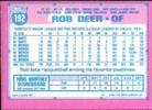 1991 Topps Micro #192 Rob Deer Back