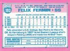 1991 Topps Micro #193 Felix Fermin Back