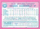 1991 Topps Micro #197 Chris Nabholz Back