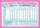 1991 Topps Micro #200 Darryl Strawberry Back