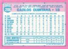 1991 Topps Micro #206 Carlos Quintana Back