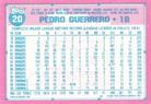1991 Topps Micro #20 Pedro Guerrero Back