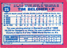 1991 Topps Micro #25 Tim Belcher Back
