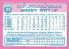 1991 Topps Micro #27 Bobby Witt Back