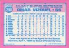 1991 Topps Micro #298 Omar Vizquel Back