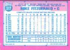 1991 Topps Micro #317 Mike Fitzgerald Back