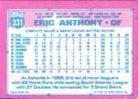 1991 Topps Micro #331 Eric Anthony Back