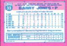 1991 Topps Micro #33 Barry Jones Back