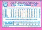 1991 Topps Micro #345 Len Dykstra Back