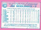 1991 Topps Micro #39 Jim Neidlinger Back