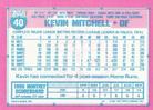 1991 Topps Micro #40 Kevin Mitchell Back