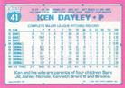 1991 Topps Micro #41 Ken Dayley Back