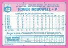 1991 Topps Micro #43 Roger McDowell Back