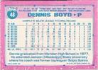 1991 Topps Micro #48 Dennis Boyd Back