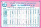 1991 Topps Micro #49 Pat Borders Back