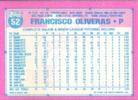 1991 Topps Micro #52 Francisco Oliveras Back