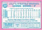 1991 Topps Micro #217 Chris Bosio Back