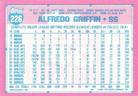 1991 Topps Micro #226 Alfredo Griffin Back