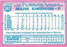 1991 Topps Micro #267 Mark Knudson Back