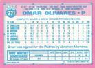 1991 Topps Micro #271 Omar Olivares Back