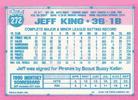 1991 Topps Micro #272 Jeff King Back
