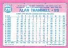 1991 Topps Micro #275 Alan Trammell Back