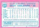 1991 Topps Micro #277 Scott Coolbaugh Back