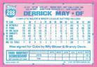 1991 Topps Micro #288 Derrick May Back