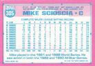 1991 Topps Micro #305 Mike Scioscia Back