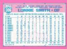 1991 Topps Micro #306 Lonnie Smith Back