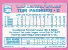 1991 Topps Micro #308 Tom Pagnozzi Back