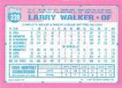 1991 Topps Micro #339 Larry Walker Back