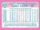 1991 Topps Micro #355 Chili Davis Back