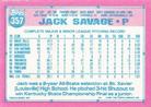 1991 Topps Micro #357 Jack Savage Back